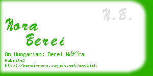 nora berei business card